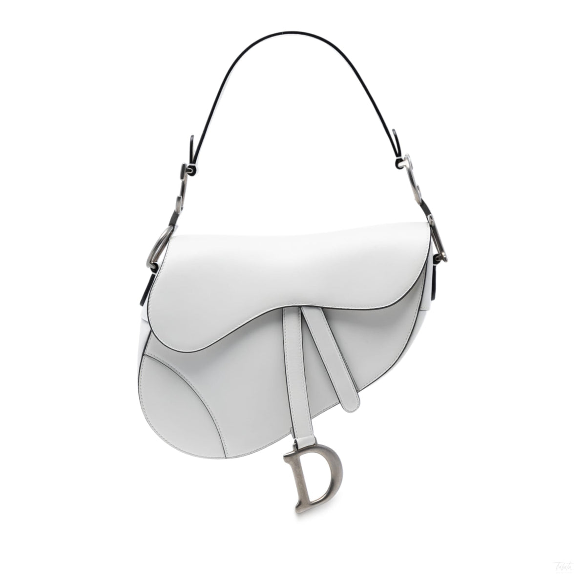 Second hand Dior Saddle Smooth Calfskin Leather No Strap Handbag White - Tabita Bags