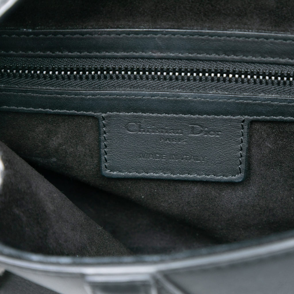 Second hand Dior Saddle Ultra Matte Calfskin Leather No Strap Handbag Black - Tabita Bags