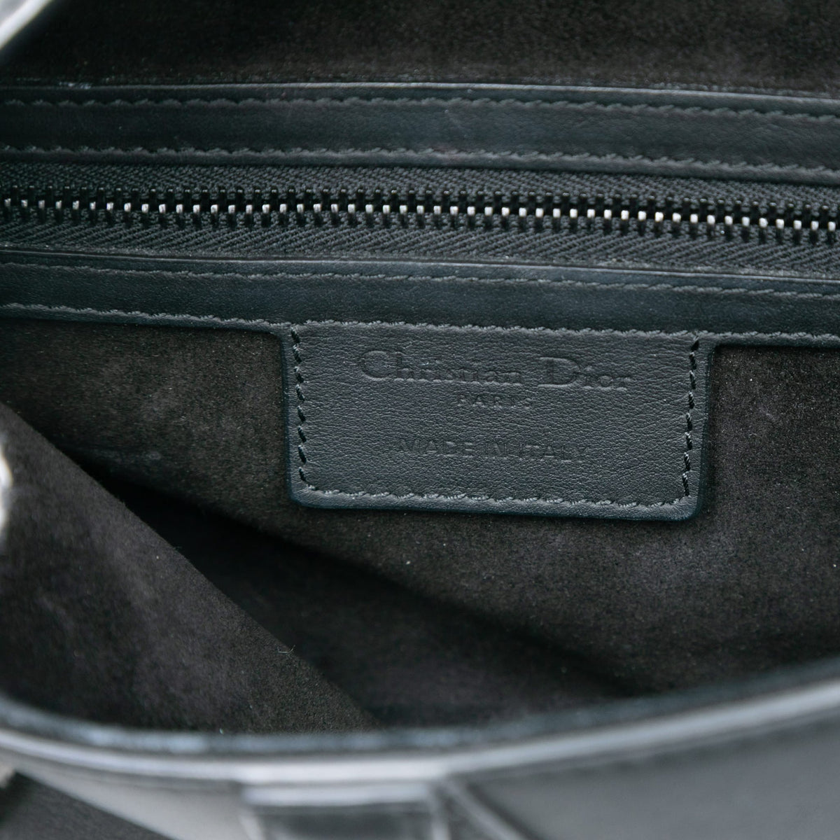 Second hand Dior Saddle Ultra Matte Calfskin Leather No Strap Handbag Black - Tabita Bags
