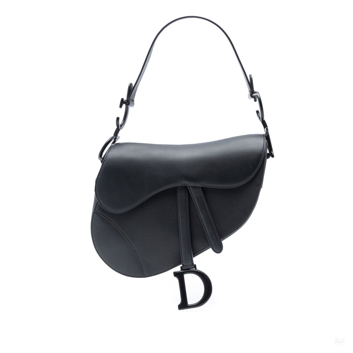 Second hand Dior Saddle Ultra Matte Calfskin Leather No Strap Handbag Black - Tabita Bags