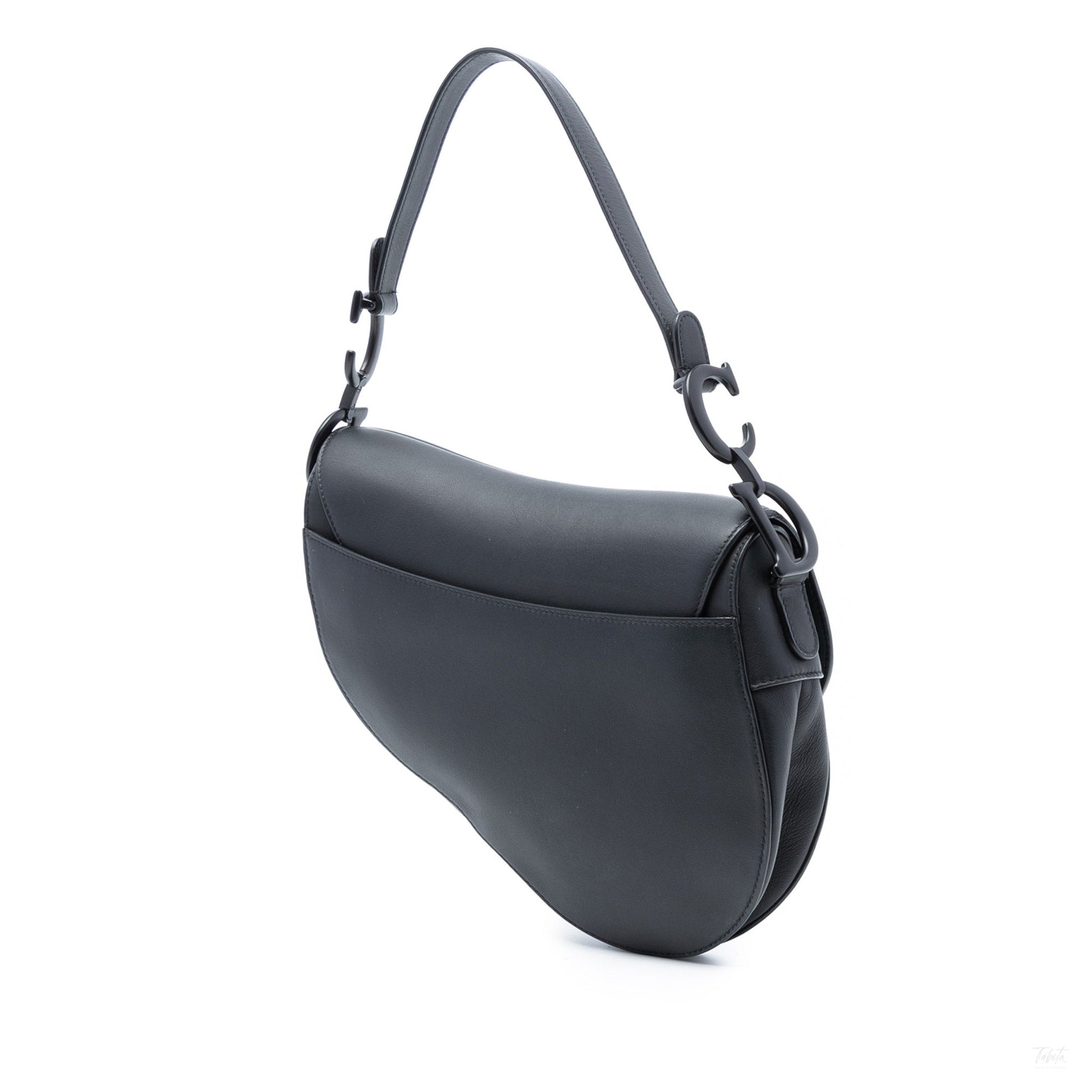 Second hand Dior Saddle Ultra Matte Calfskin Leather No Strap Handbag Black - Tabita Bags