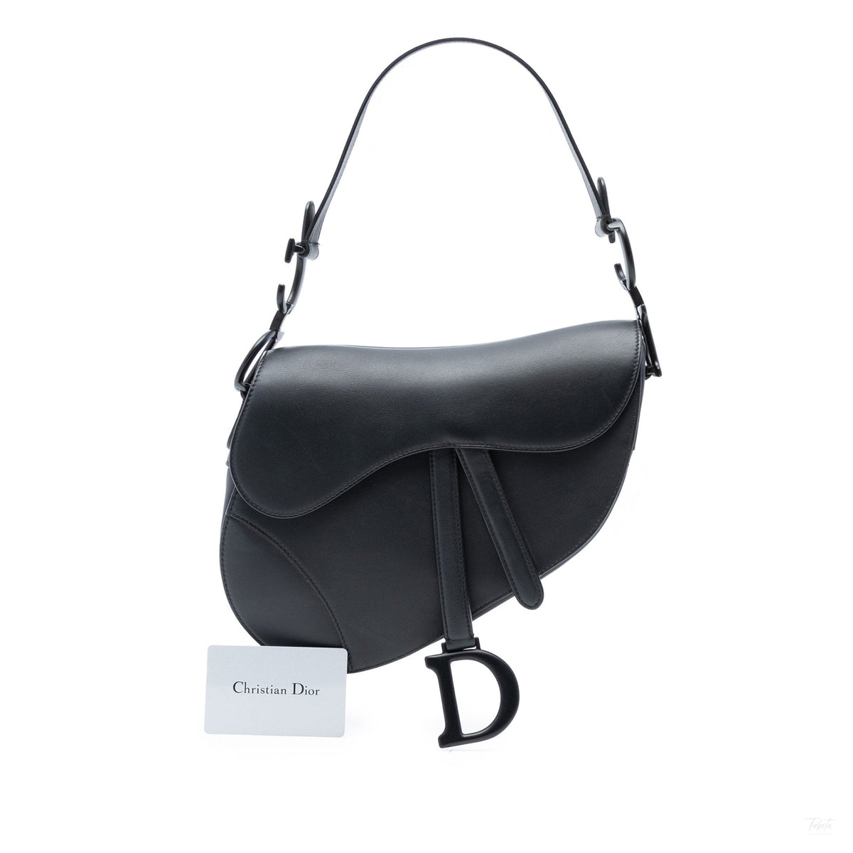 Second hand Dior Saddle Ultra Matte Calfskin Leather No Strap Handbag Black - Tabita Bags