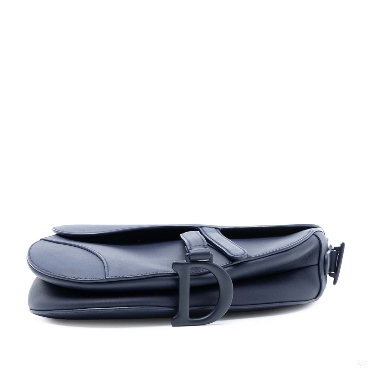 Second hand Dior Saddle Ultra Matte Calfskin Leather No Strap Handbag Blue - Tabita Bags