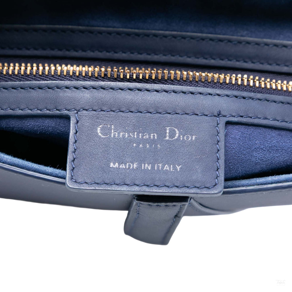 Second hand Dior Saddle Ultra Matte Calfskin Leather No Strap Handbag Blue - Tabita Bags