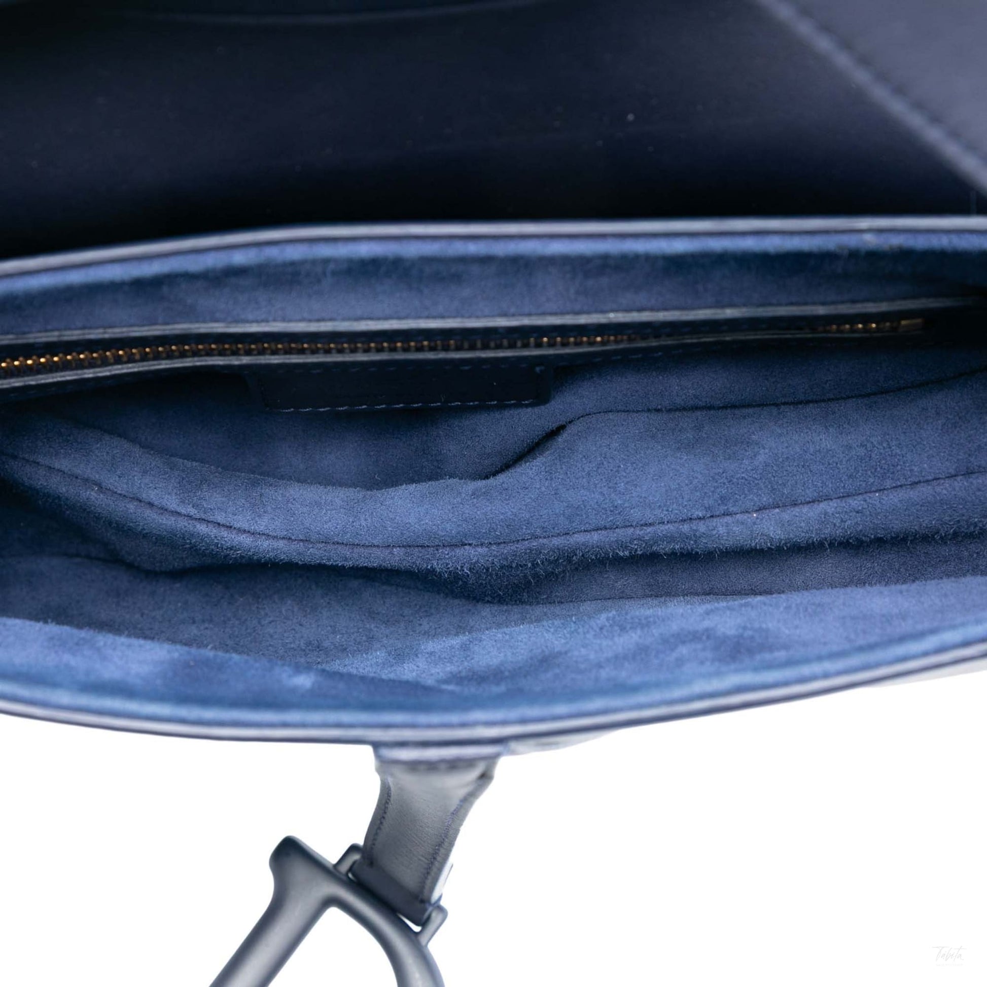 Second hand Dior Saddle Ultra Matte Calfskin Leather No Strap Handbag Blue - Tabita Bags