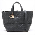 Second hand Dior Toujours Large Calfskin Leather Lucky Star Macrocannage 2-Way Handbag Black - Tabita Bags