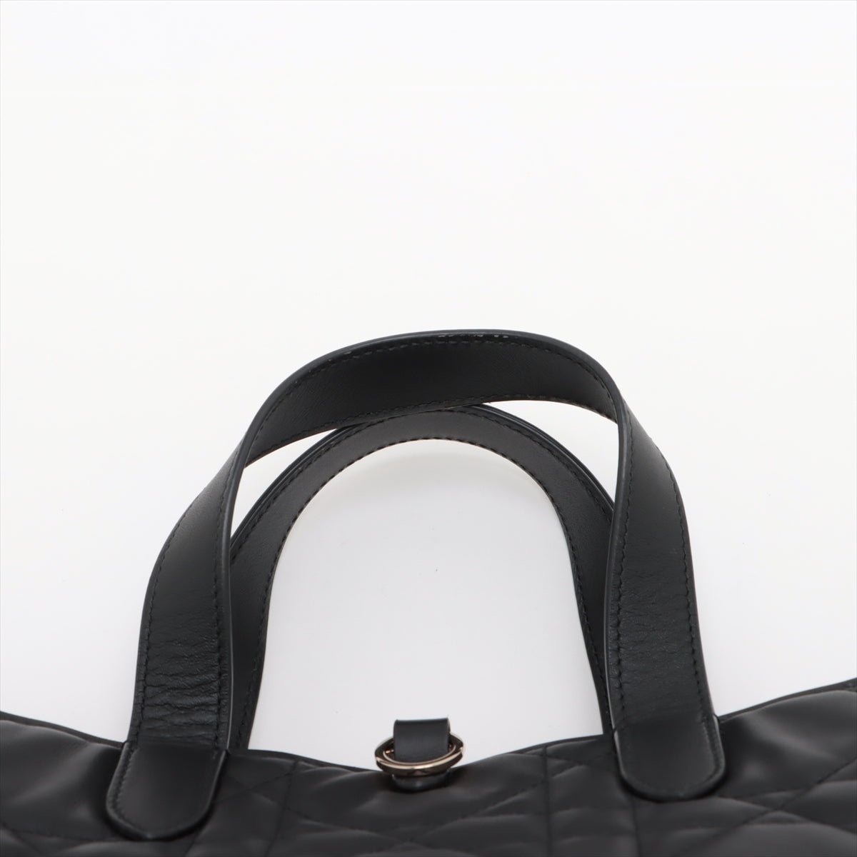 Second hand Dior Toujours Large Calfskin Leather Lucky Star Macrocannage 2-Way Handbag Black - Tabita Bags