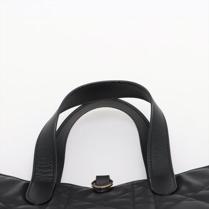 Second hand Dior Toujours Large Calfskin Leather Lucky Star Macrocannage 2-Way Handbag Black - Tabita Bags