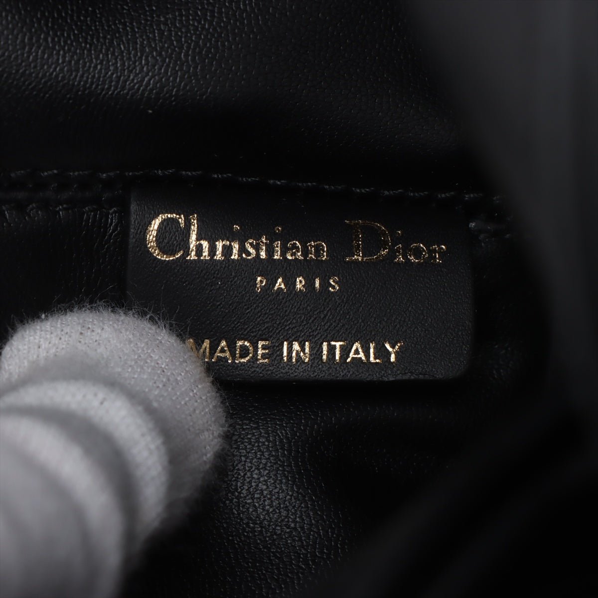 Second hand Dior Toujours Medium Calfskin Leather Macrocannage Pouch Tote Handbag Black - Tabita Bags