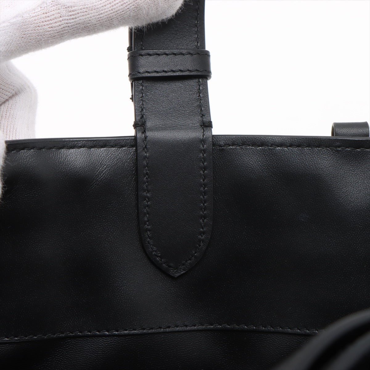 Second hand Dior Toujours Medium Calfskin Leather Macrocannage Pouch Tote Handbag Black - Tabita Bags