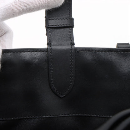 Second hand Dior Toujours Medium Calfskin Leather Macrocannage Pouch Tote Handbag Black - Tabita Bags
