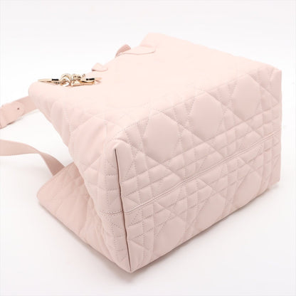 Second hand Dior Toujours Medium Calfskin Leather Macrocannage pouch Tote Handbag Pink - Tabita Bags