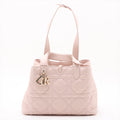 Second hand Dior Toujours Medium Calfskin Leather Macrocannage pouch Tote Handbag Pink - Tabita Bags