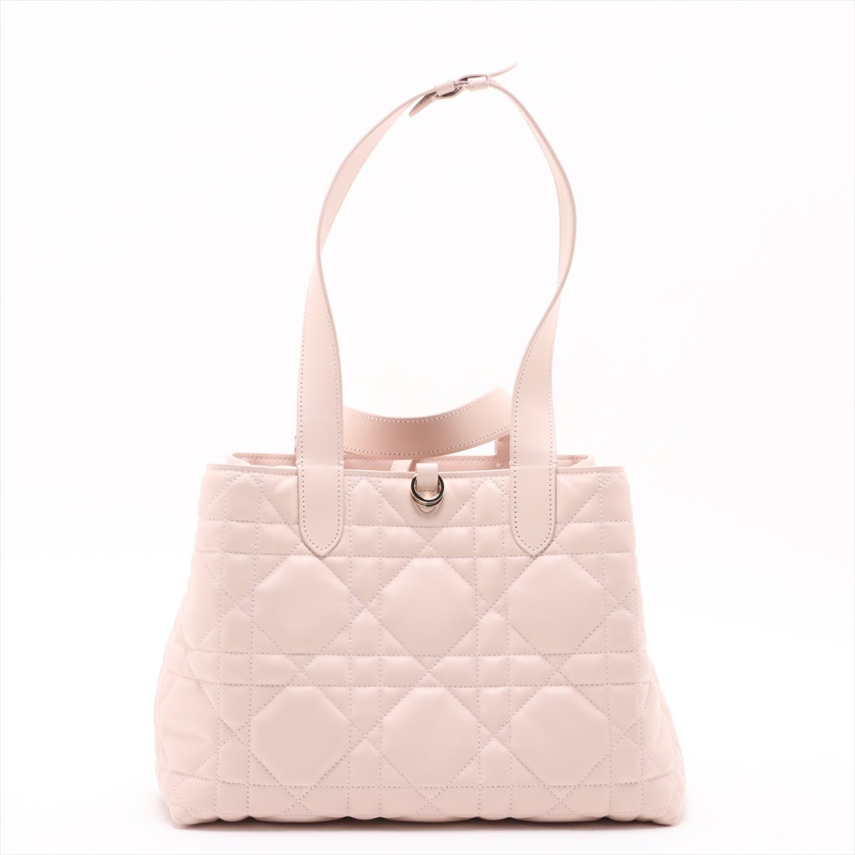 Second hand Dior Toujours Medium Calfskin Leather Macrocannage pouch Tote Handbag Pink - Tabita Bags