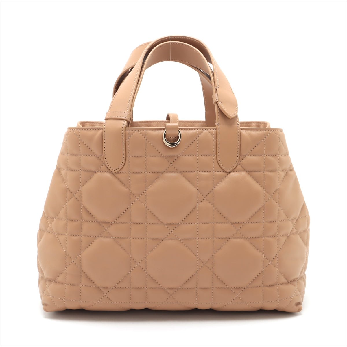 Second hand Dior Toujours Medium Macrocannage Calfskin Leather 2 - Ways Tote Bag pouch Beige - Tabita Bags