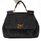 Second hand Dolce e Gabbana Sicily Extra large Raffia Top - handle Handbag Black - Tabita Bags