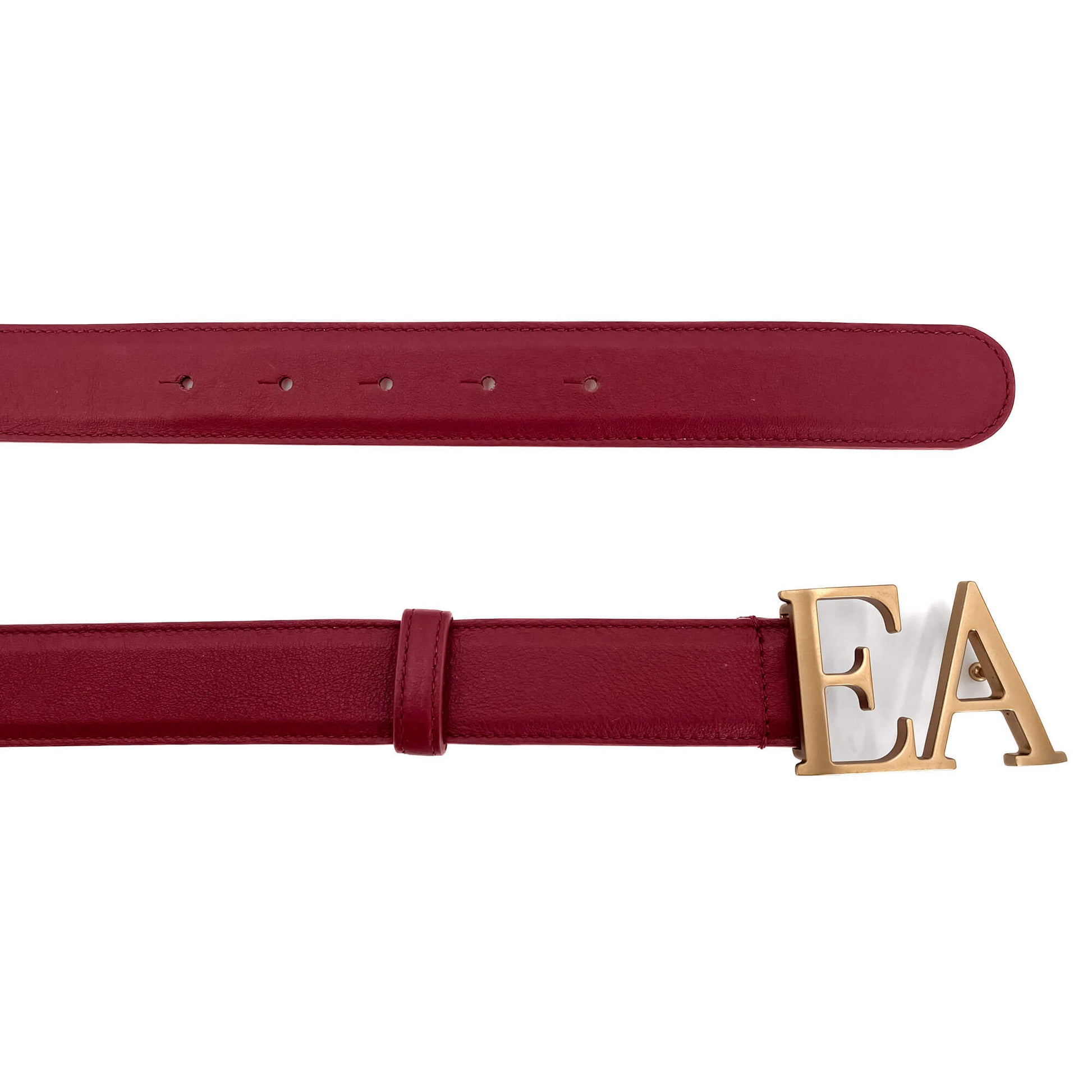 Second hand Emporio Armani Thin Belt Leather 90 Red - Tabita Bags