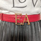 Second hand Emporio Armani Thin Belt Leather 90 Red - Tabita Bags