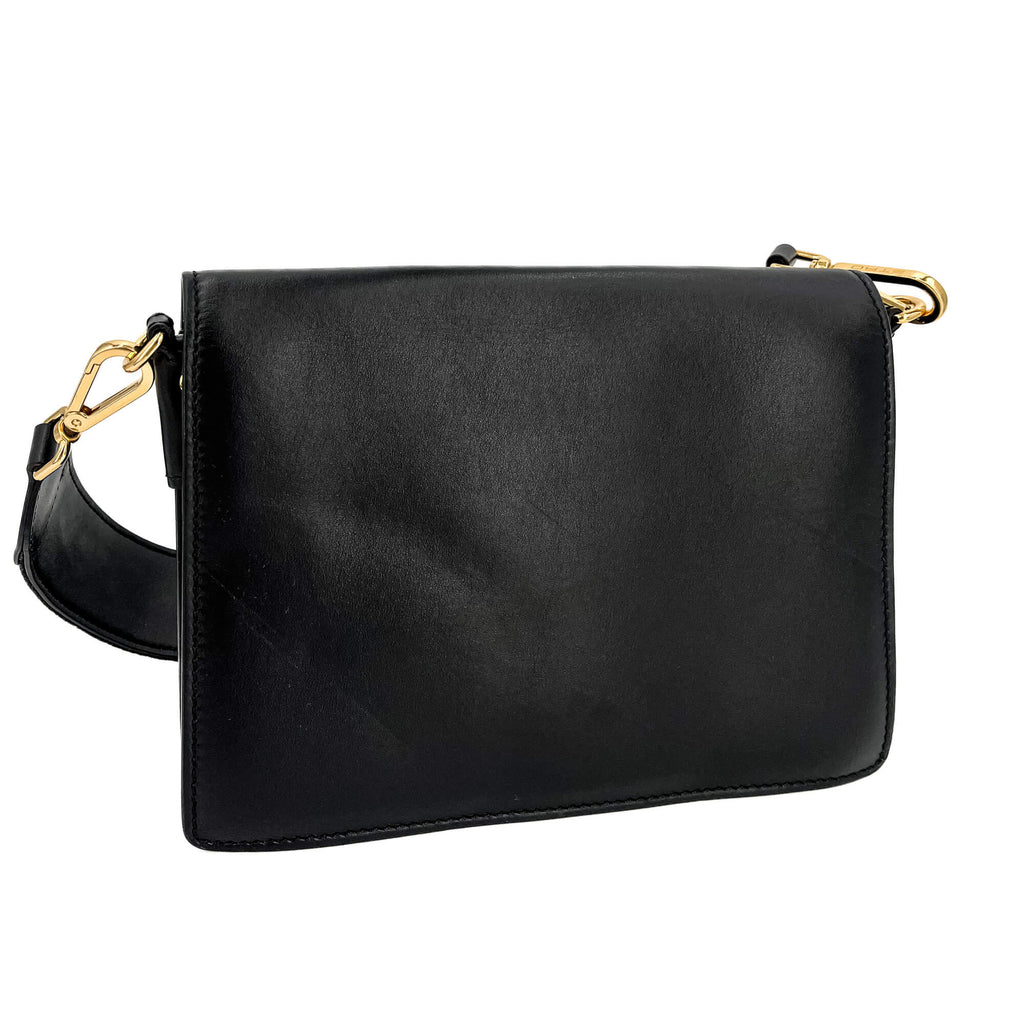 Second hand Etro Rainbow Leather Flap Shoulder Bag Black - Tabita Bags
