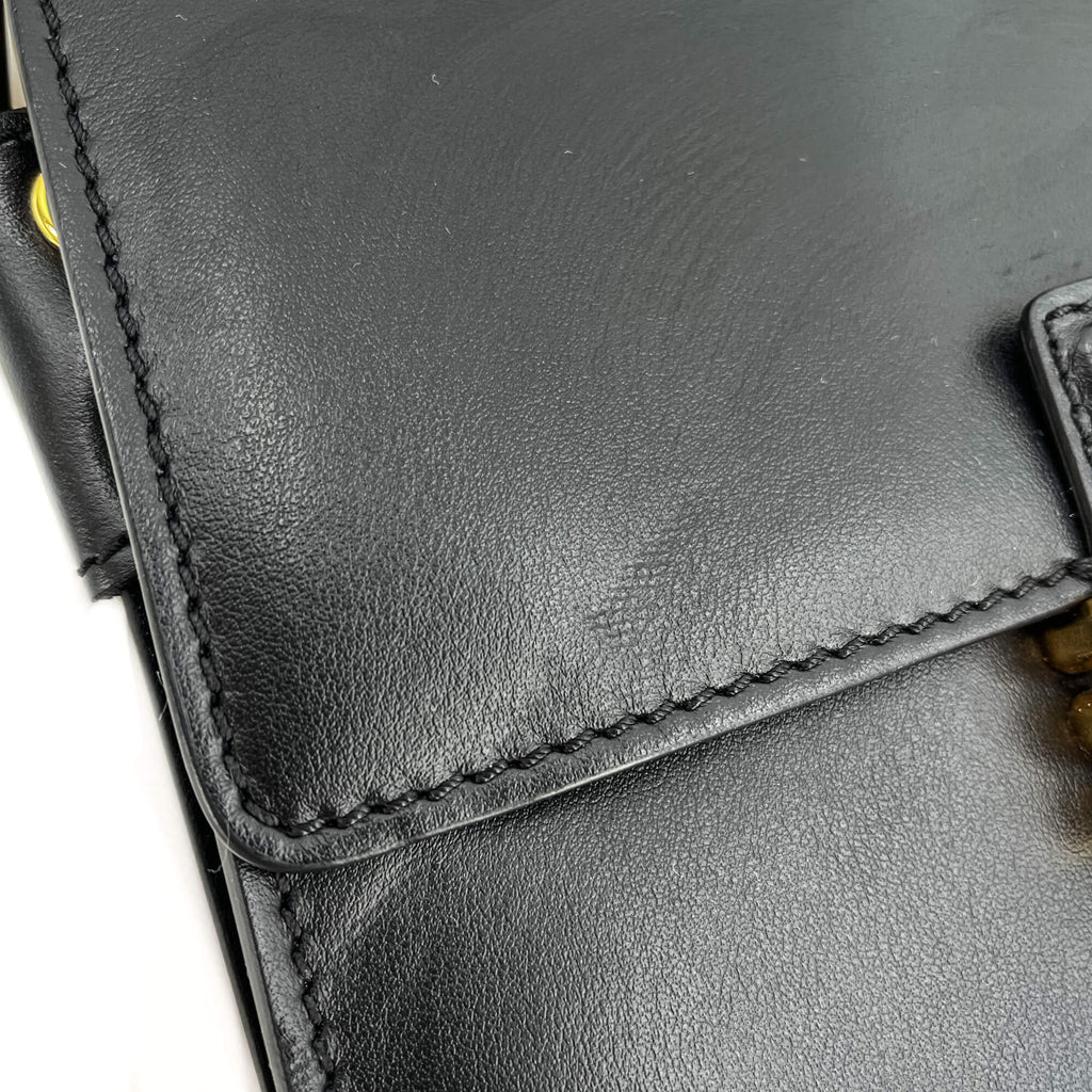 Second hand Etro Rainbow Leather Flap Shoulder Bag Black - Tabita Bags