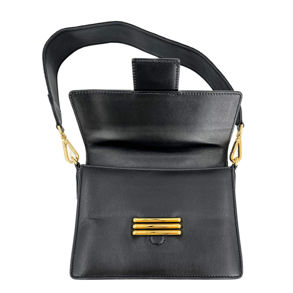 Second hand Etro Rainbow Leather Flap Shoulder Bag Black - Tabita Bags
