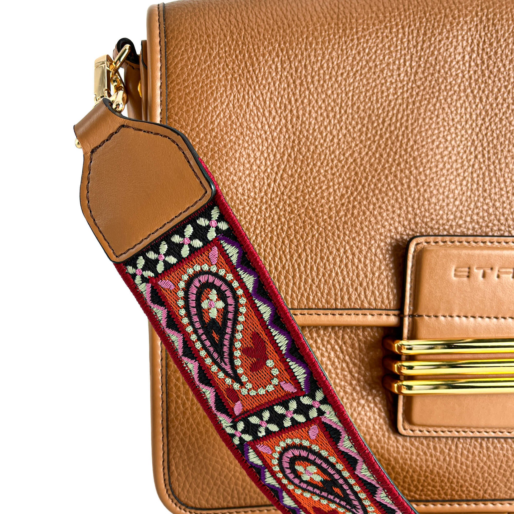 Second hand Etro Rainbow Leather Flap Shoulder Bag Caramel - Tabita Bags
