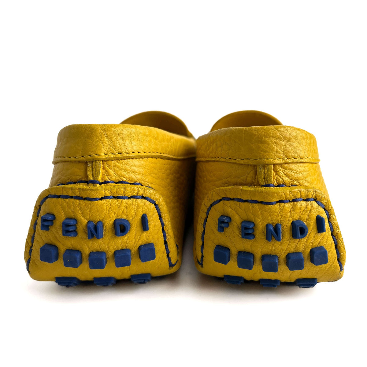 Second hand Fendi Baguette Leather Loafer 38 1/2 Yellow - Tabita Bags