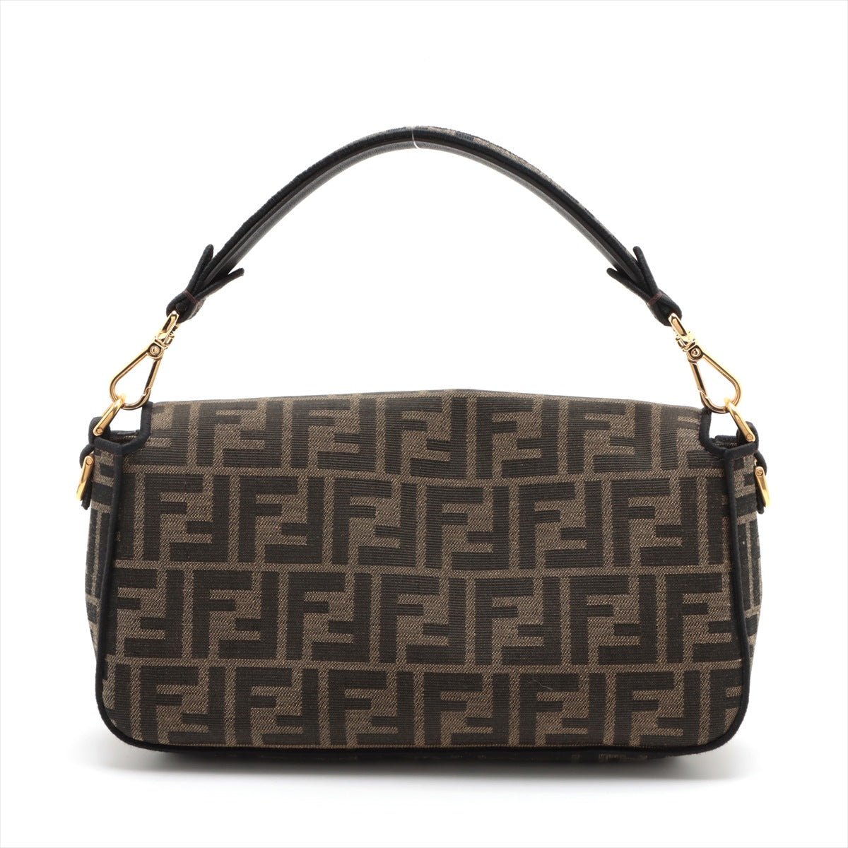 Second hand Fendi Baguette Medium FF Tridimensional Jacquard Fabric 2-Ways Baguette Bag Brown - Tabita Bags