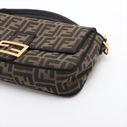 Second hand Fendi Baguette Medium FF Tridimensional Jacquard Fabric 2-Ways Baguette Bag Brown - Tabita Bags