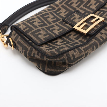 Second hand Fendi Baguette Medium FF Tridimensional Jacquard Fabric 2-Ways Baguette Bag Brown - Tabita Bags