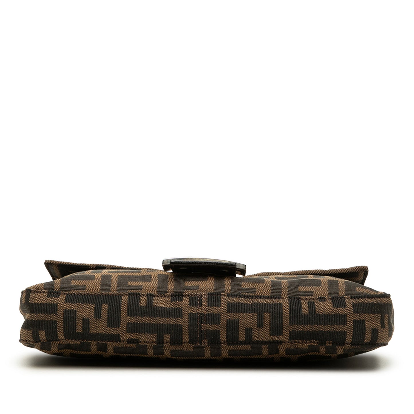 Second hand Fendi Baguette Medium Jacquard Fabric FF Tridimensional Handbag Brown - Tabita Bags