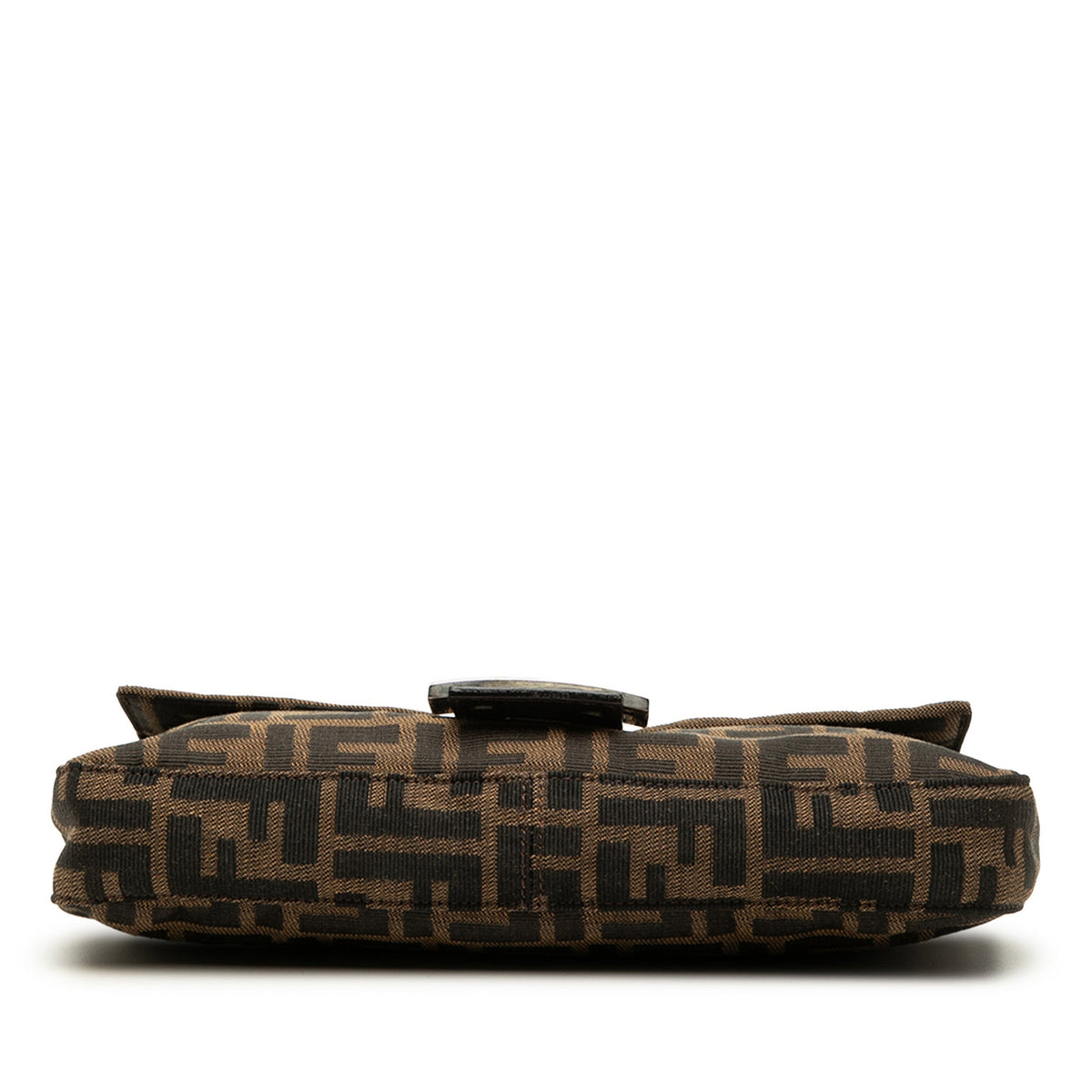 Second hand Fendi Baguette Medium Jacquard Fabric FF Tridimensional Handbag Brown - Tabita Bags
