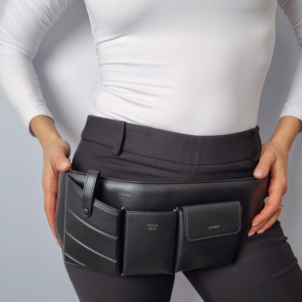Second hand Fendi Belt Bag CalfSkin Leather Black - Tabita Bags
