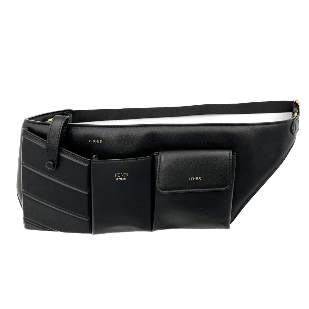 Second hand Fendi Belt Bag CalfSkin Leather Black - Tabita Bags