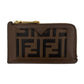 Second hand Fendi FF Diamonds Leather Wallet Brown - Tabita Bags