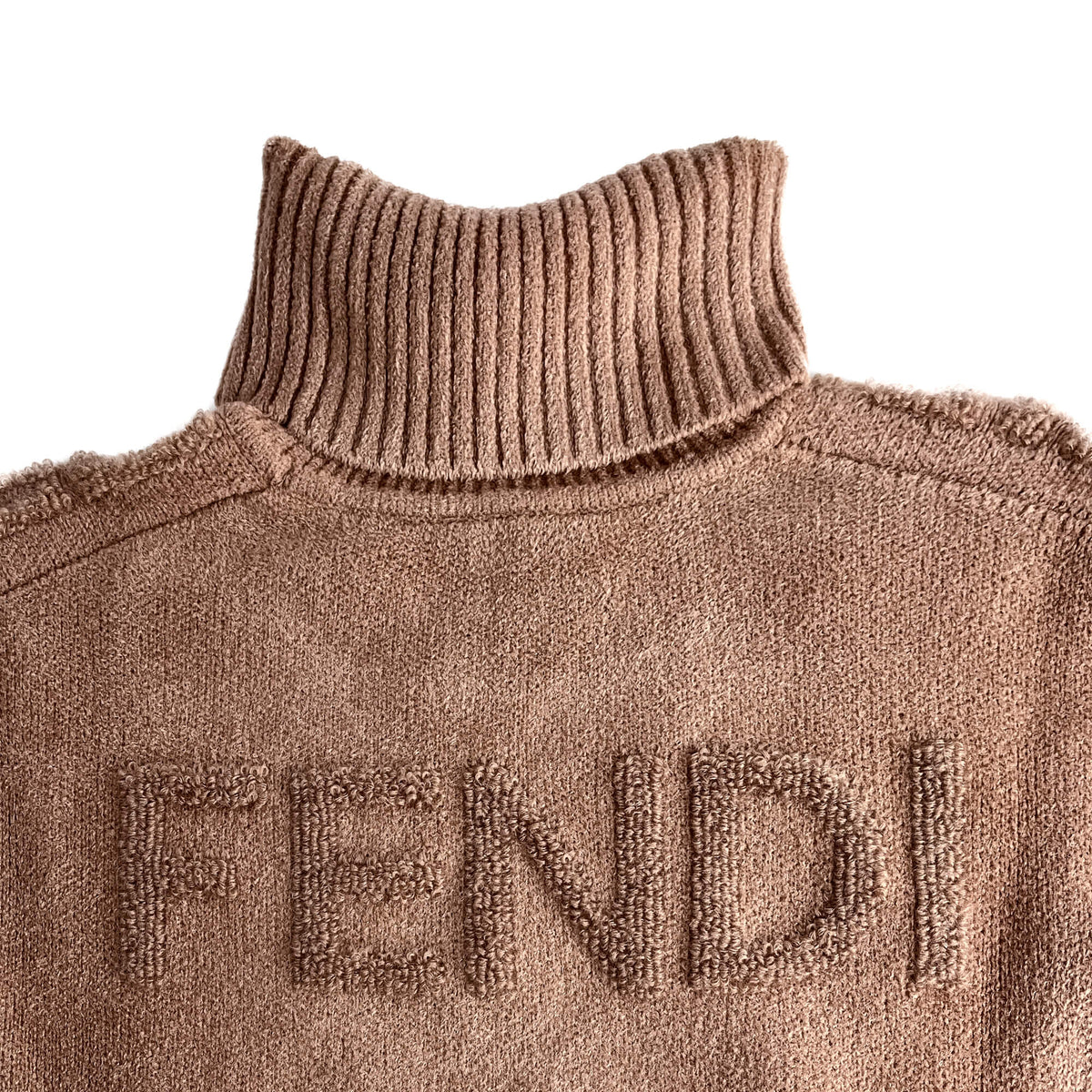 Second hand Fendi FF Tridimensional Mohair Wool Sweater 40 Beige - Tabita Bags