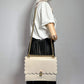 Second hand Fendi Kan I CalfSkin Leather Top-handle Bag Beige - Tabita Bags