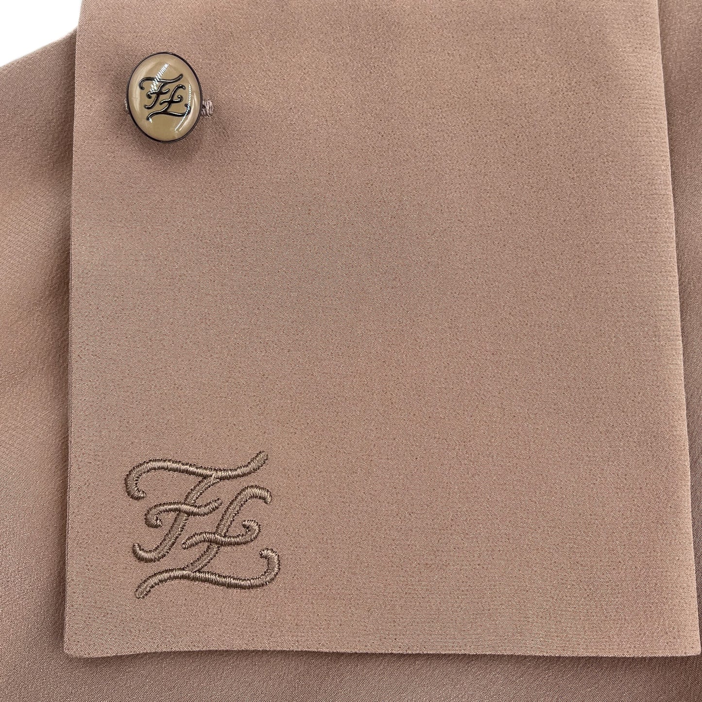 Second hand Fendi Long - Sleeved Shirt Silk 40 Beige - Tabita Bags