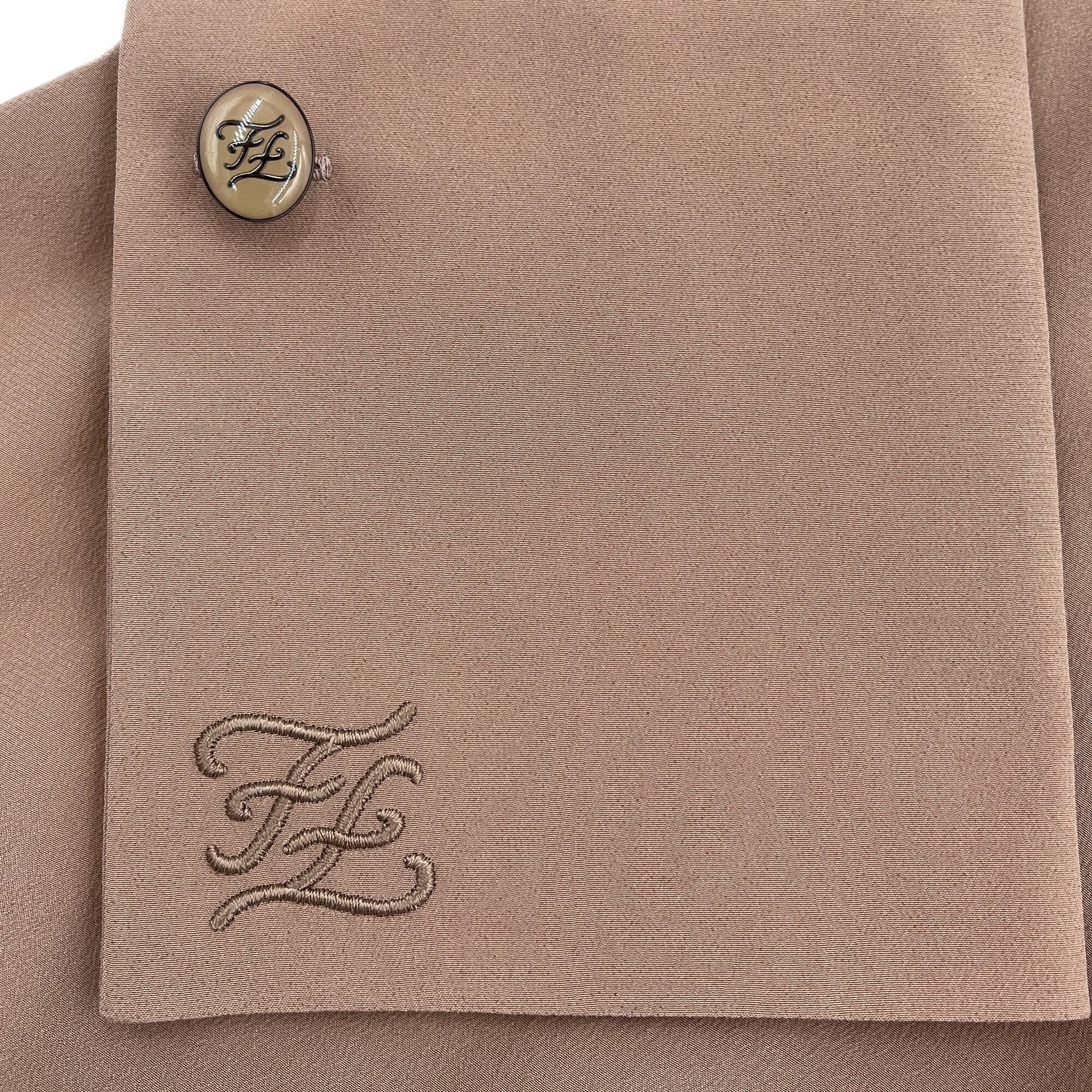 Second hand Fendi Long - Sleeved Shirt Silk 40 Beige - Tabita Bags