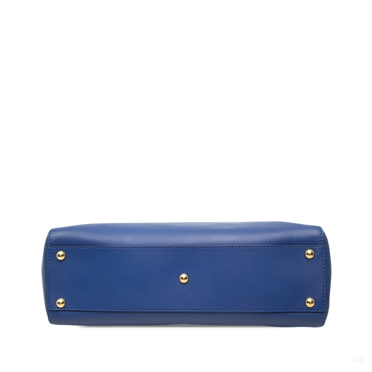 Second hand Fendi Peekaboo ISeeU Medium Leather Frame Bag Blue - Tabita Bags