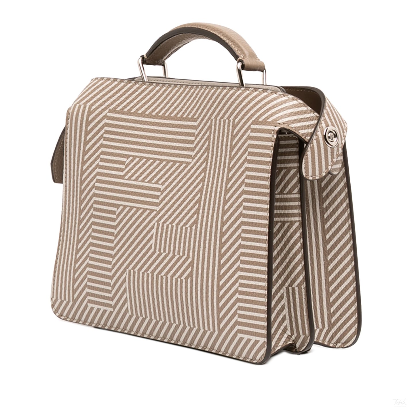 Second hand Fendi Peekaboo ISeeU Medium Zucca Leather Satchel Handbag Brown - Tabita Bags