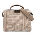 Second hand Fendi Peekaboo ISeeU Medium Zucca Leather Satchel Handbag Brown - Tabita Bags