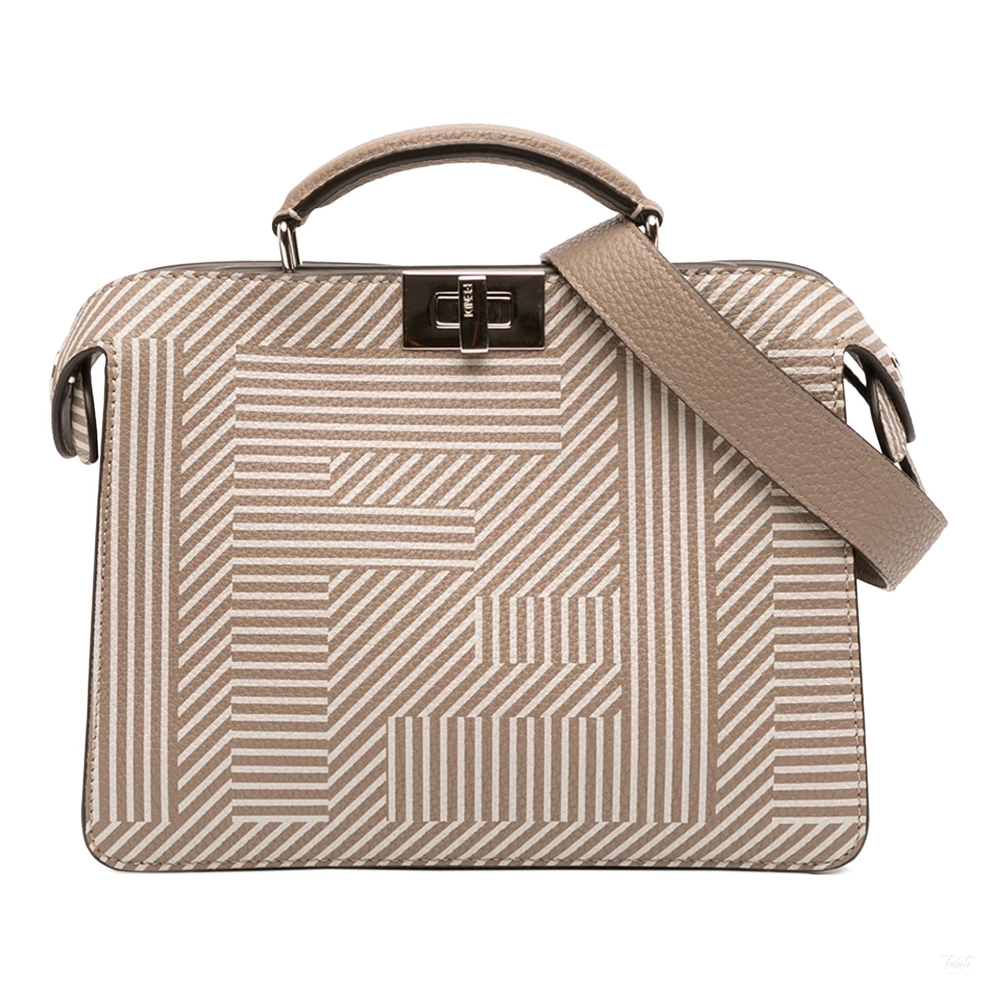 Second hand Fendi Peekaboo ISeeU Medium Zucca Leather Satchel Handbag Brown - Tabita Bags