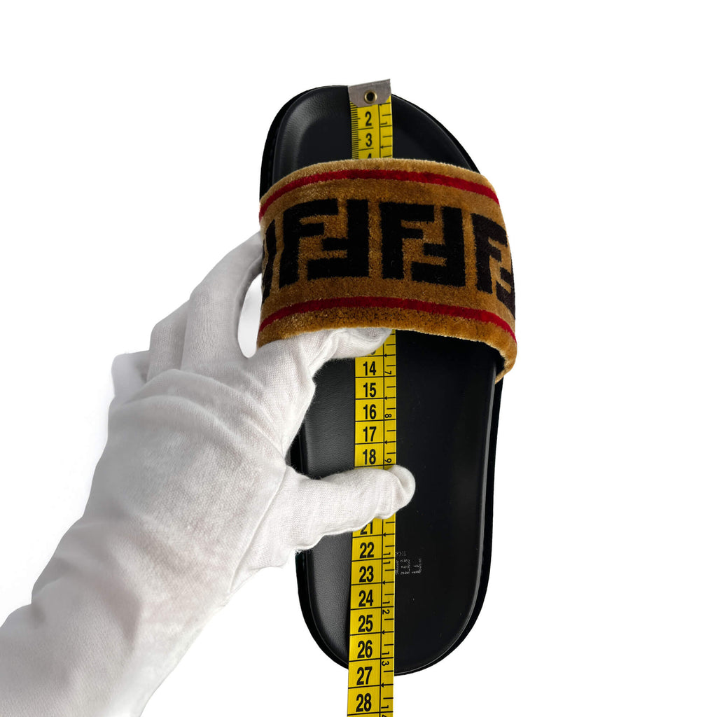 Second hand Fendi Sandals Velvet FF monogram Shoes 39 Bicolor - Tabita Bags