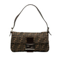 Second hand Fendi Zucca Medium Canvas Baguette Handbag Brown - Tabita Bags