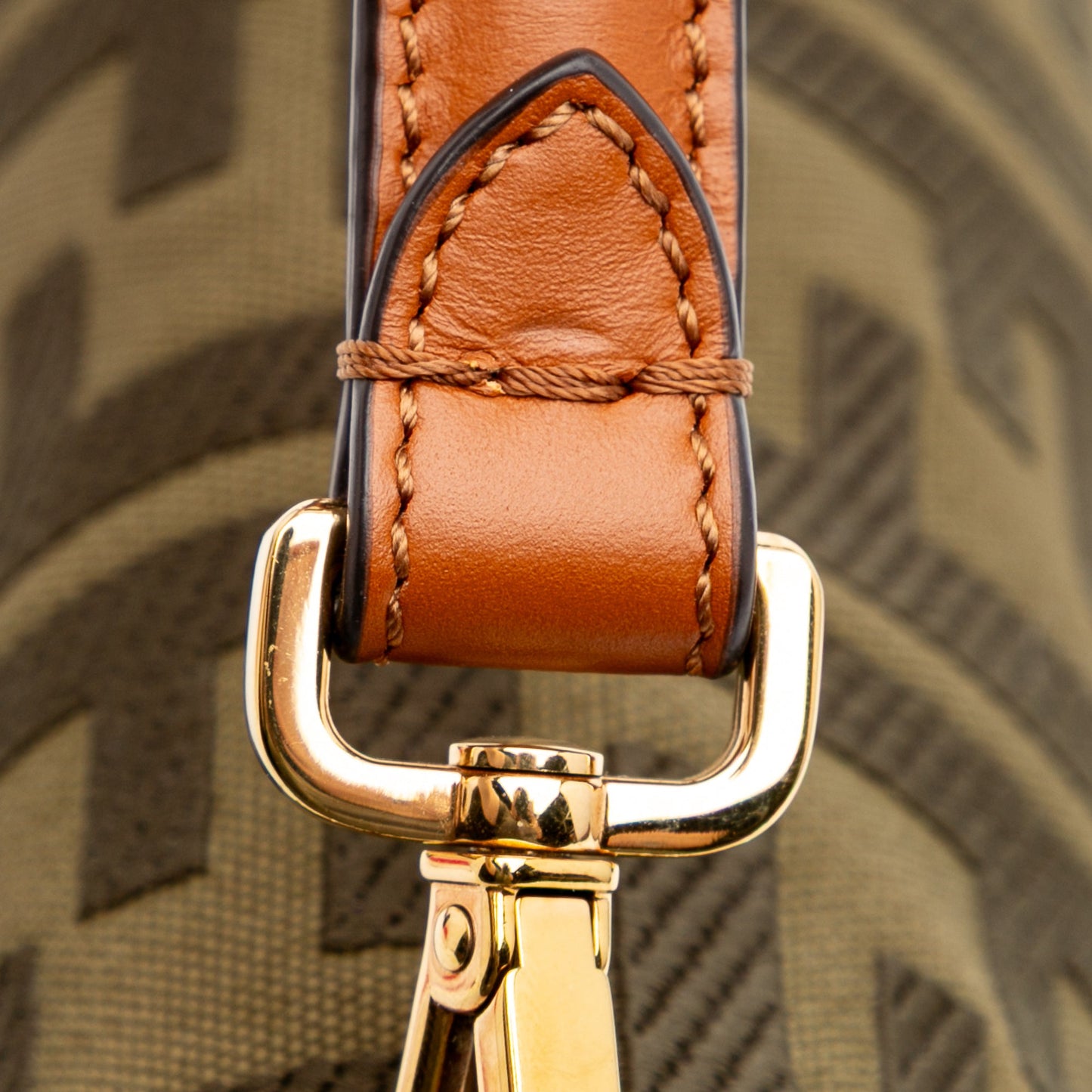 Second hand Fendi Zucca Medium Canvas Baguette Handbag Brown - Tabita Bags