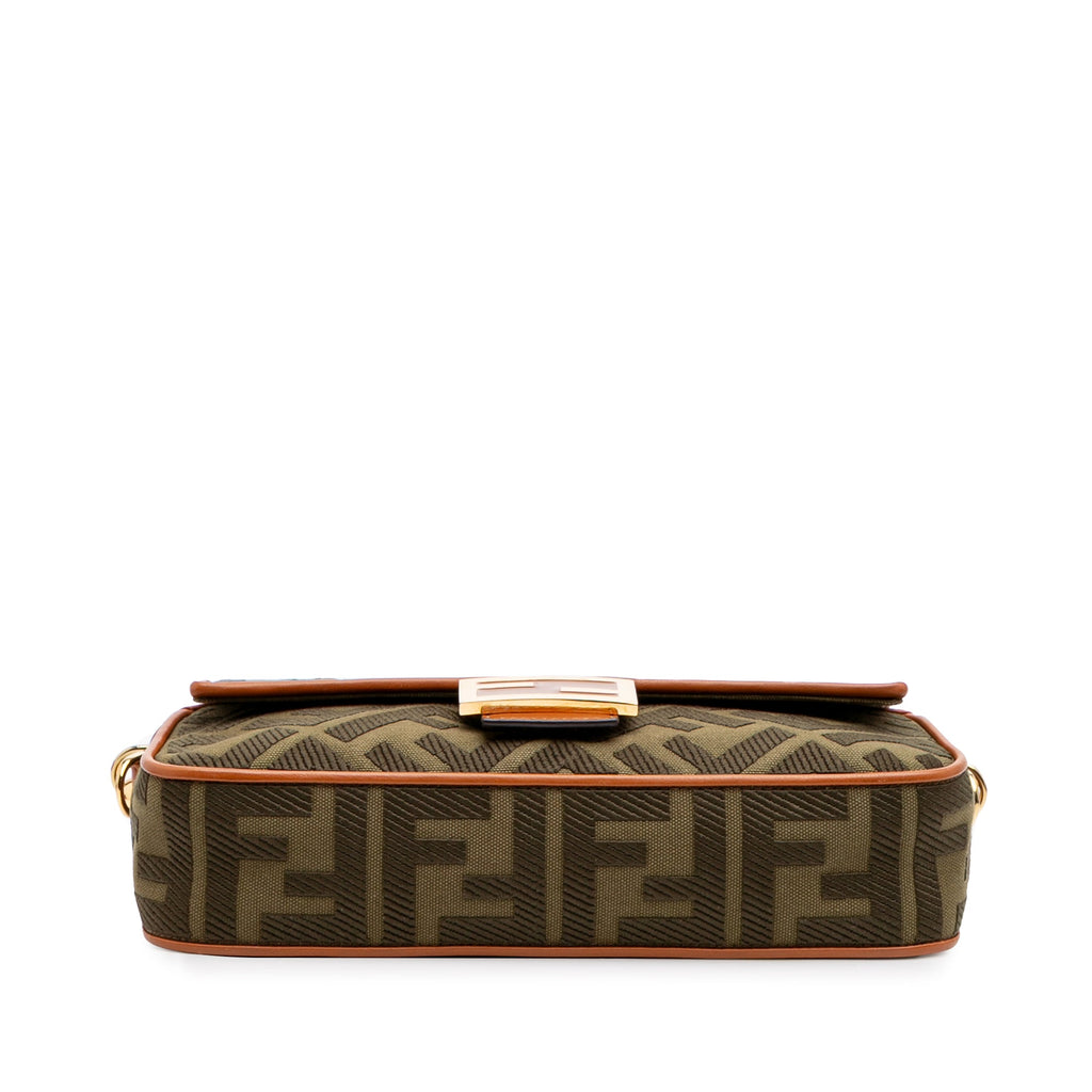 Second hand Fendi Zucca Medium Canvas Baguette Handbag Brown - Tabita Bags