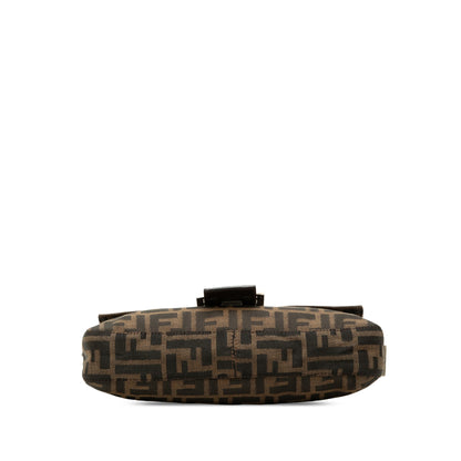 Second hand Fendi Zucca Medium Canvas Baguette Handbag Brown - Tabita Bags