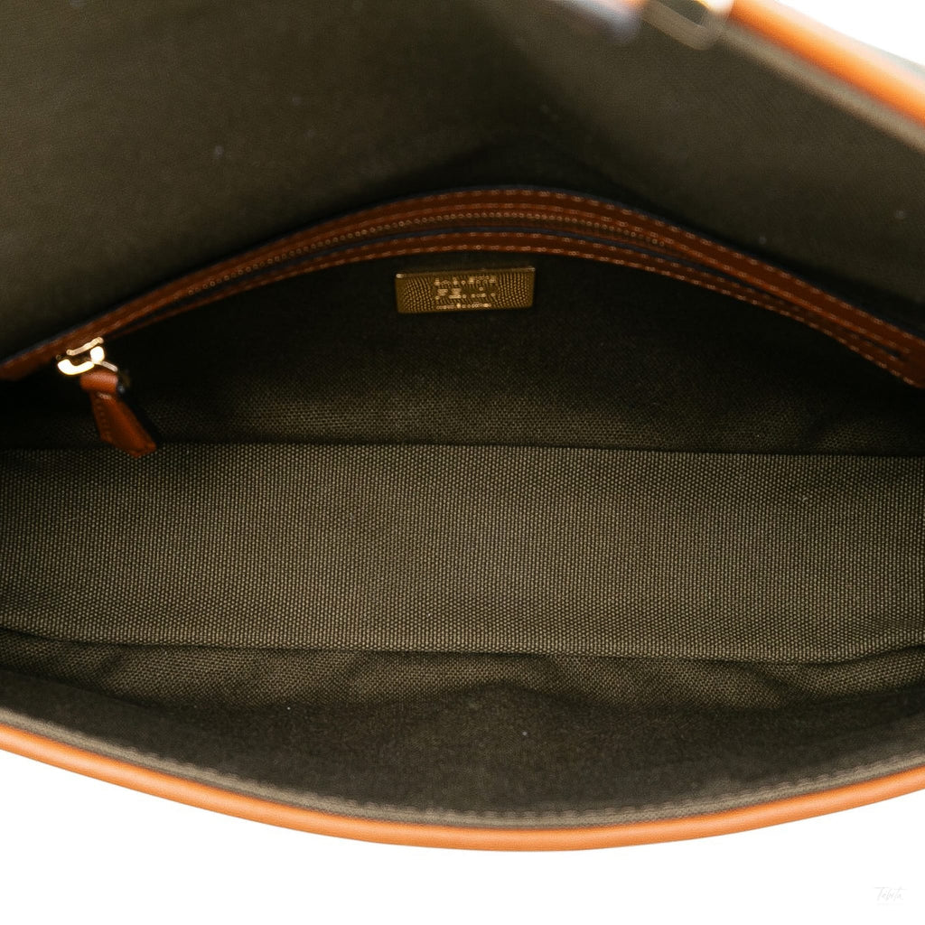 Second hand Fendi Zucca Medium Canvas Baguette Handbag Green - Tabita Bags