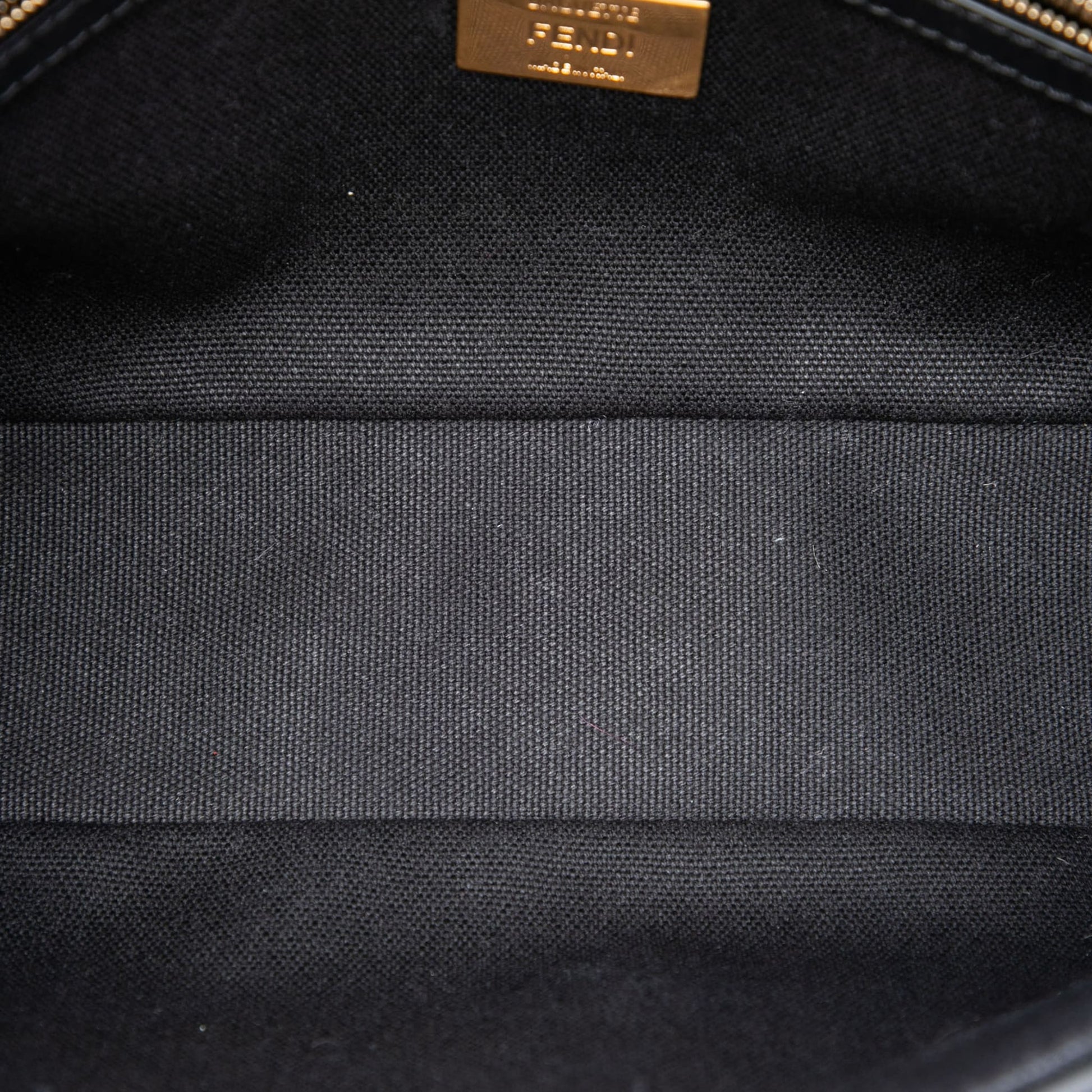 Second hand Fendi Zucca Medium Embroidered Canvas Baguette Shoulder Bag Black - Tabita Bags